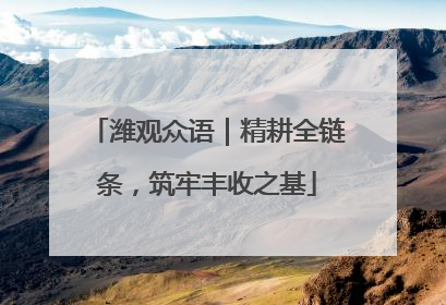 潍观众语｜精耕全链条，筑牢丰收之基