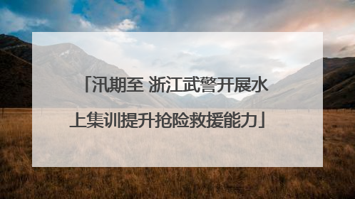 汛期至 浙江武警开展水上集训提升抢险救援能力