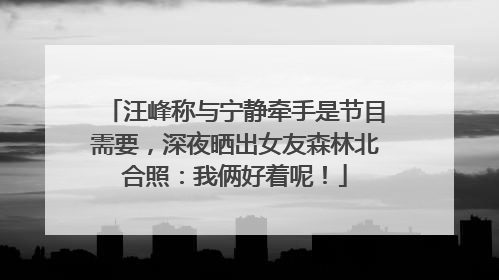 汪峰称与宁静牵手是节目需要，深夜晒出女友森林北合照：我俩好着呢！