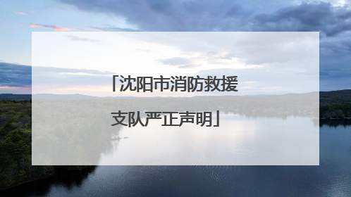 沈阳市消防救援支队严正声明
