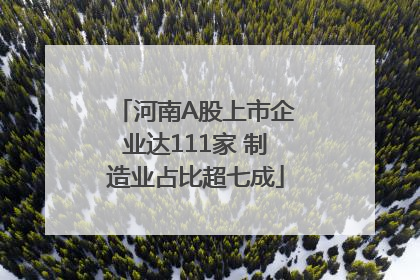 河南A股上市企业达111家 制造业占比超七成