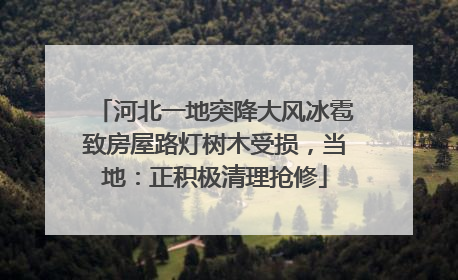 河北一地突降大风冰雹致房屋路灯树木受损，当地：正积极清理抢修