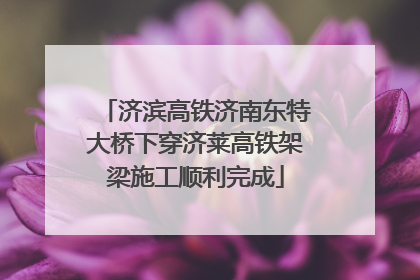 济滨高铁济南东特大桥下穿济莱高铁架梁施工顺利完成