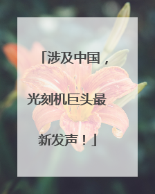 涉及中国，光刻机巨头最新发声！