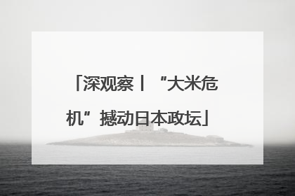 深观察丨“大米危机”撼动日本政坛