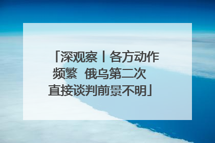 深观察丨各方动作频繁  俄乌第二次直接谈判前景不明