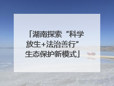 湖南探索“科学放生+法治善行”生态保护新模式
