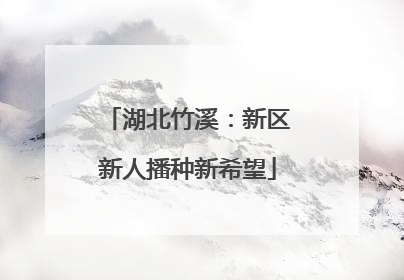 湖北竹溪：新区新人播种新希望
