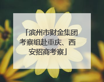 滨州市财金集团考察组赴重庆、西安招商考察