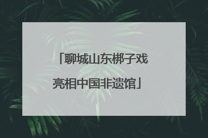 聊城山东梆子戏亮相中国非遗馆