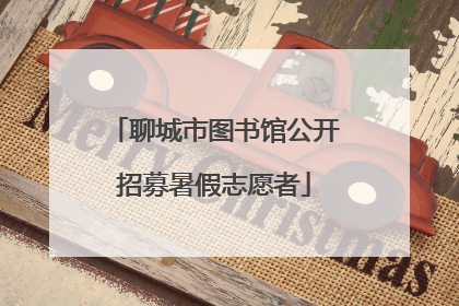 聊城市图书馆公开招募暑假志愿者