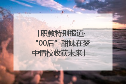 职教特别报道· “00后”甜妹在梦中情校收获未来