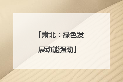 肃北：绿色发展动能强劲