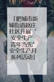 肥城市新城街道赵庄社区开展“安全生产 青年当先”安全生产月系列活动