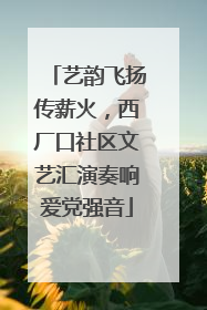 艺韵飞扬传薪火，西厂口社区文艺汇演奏响爱党强音