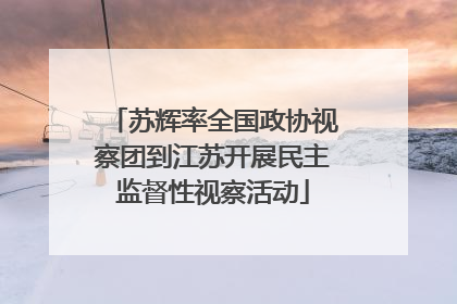 苏辉率全国政协视察团到江苏开展民主监督性视察活动