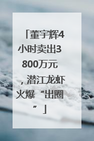 董宇辉4小时卖出3800万元，潜江龙虾火爆“出圈”