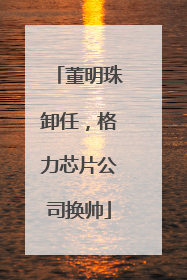 董明珠卸任，格力芯片公司换帅