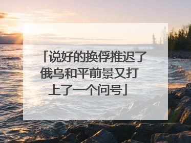 说好的换俘推迟了 俄乌和平前景又打上了一个问号