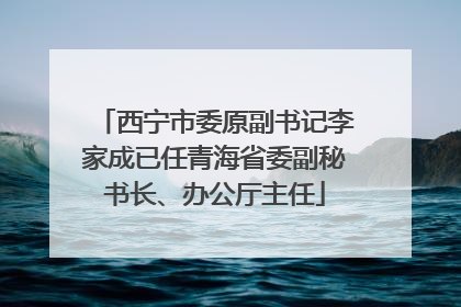 西宁市委原副书记李家成已任青海省委副秘书长、办公厅主任