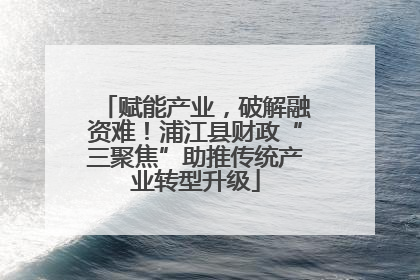 赋能产业，破解融资难！浦江县财政“三聚焦”助推传统产业转型升级