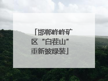 邯郸峰峰矿区“白茬山”重新披绿装