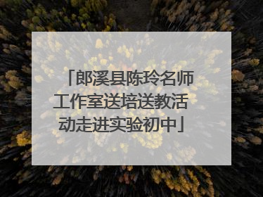 郎溪县陈玲名师工作室送培送教活动走进实验初中