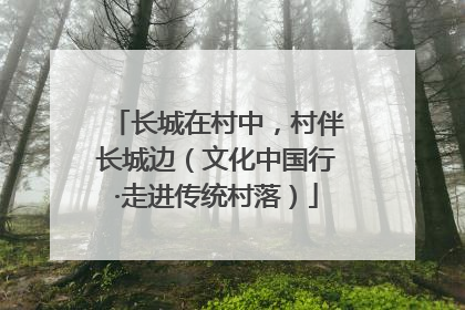 长城在村中,村伴长城边(文化中国行·走进传统村落)