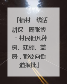 镇村一线话耕保｜周张博：村民但凡种树、建棚、盖房，都要向街道报批