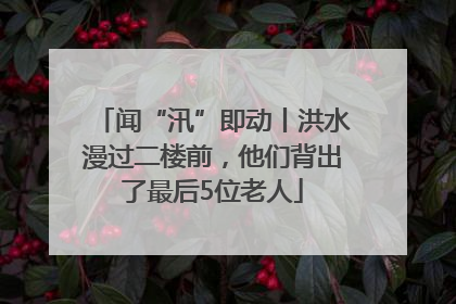 闻“汛”即动丨洪水漫过二楼前，他们背出了最后5位老人