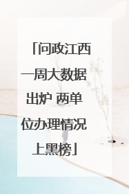 问政江西一周大数据出炉 两单位办理情况上黑榜
