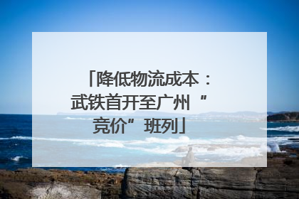 降低物流成本：武铁首开至广州“竞价”班列