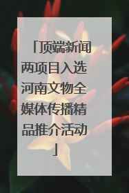 顶端新闻两项目入选河南文物全媒体传播精品推介活动