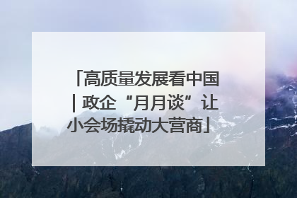 高质量发展看中国｜政企“月月谈”让小会场撬动大营商