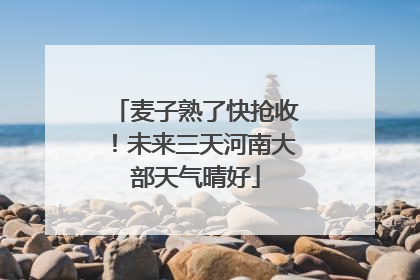 麦子熟了快抢收！未来三天河南大部天气晴好