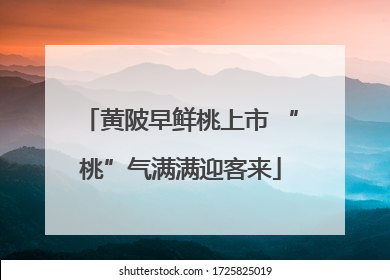 黄陂早鲜桃上市 “桃”气满满迎客来