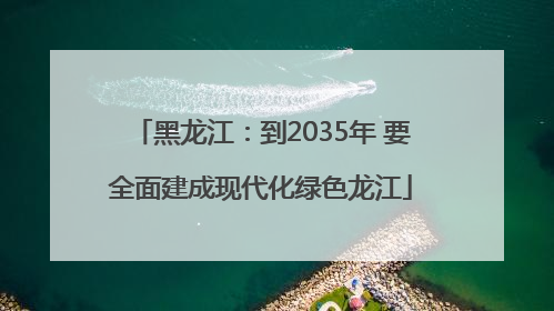 黑龙江：到2035年 要全面建成现代化绿色龙江