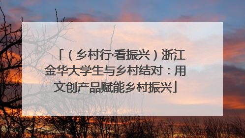 （乡村行·看振兴）浙江金华大学生与乡村结对：用文创产品赋能乡村振兴