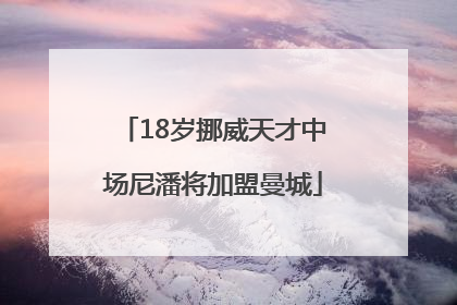 18岁挪威天才中场尼潘将加盟曼城