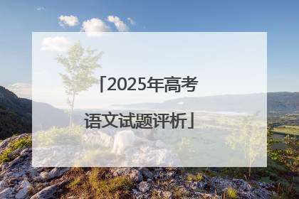 2025年高考语文试题评析