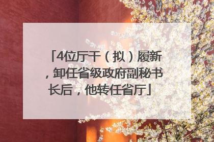 4位厅干（拟）履新，卸任省级政府副秘书长后，他转任省厅
