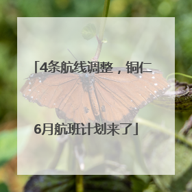 4条航线调整，铜仁6月航班计划来了