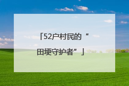 52户村民的“田埂守护者”