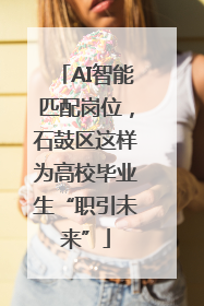 AI智能匹配岗位，石鼓区这样为高校毕业生“职引未来”
